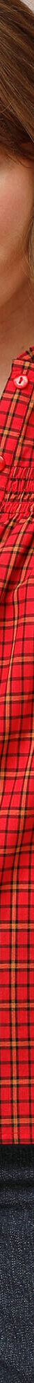 Chemisier smocké col volanté à carreaux (rouge) Chemisier smocké col volanté à carreaux (rouge)